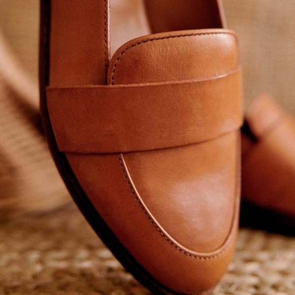 Sézane Shoes MICHEL LOAFERS Cognac Leather Minimalist Sz US6.5 - Picture 8 of 14